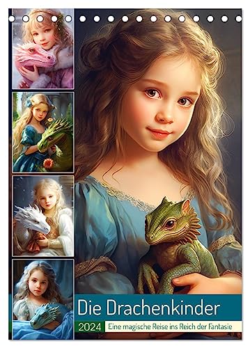 Die Drachenkinder. Eine magische Reise ins Reich der Fantasie (Tischkalender 2024 DIN A5 hoch), CALVENDO Monatskalender von CALVENDO
