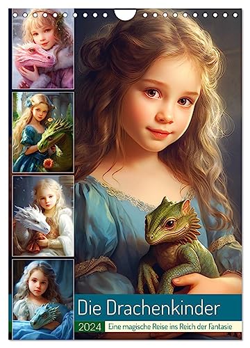 Die Drachenkinder. Eine magische Reise ins Reich der Fantasie (Wandkalender 2024 DIN A4 hoch), CALVENDO Monatskalender von CALVENDO