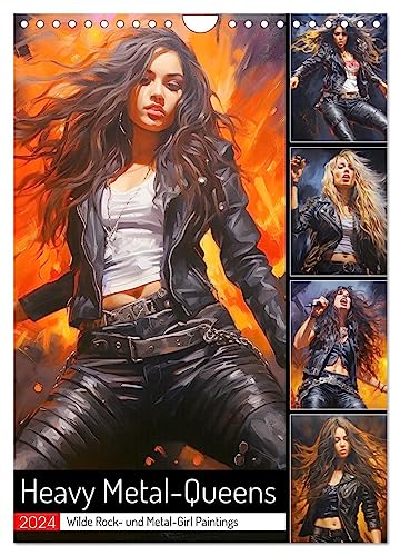 Heavy Metal-Queens. Wilde Rock- und Metal-Girl Paintings (Wandkalender 2024 DIN A4 hoch), CALVENDO Monatskalender von CALVENDO