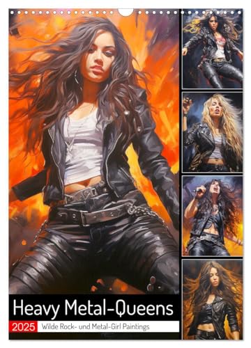 Heavy Metal-Queens. Wilde Rock- und Metal-Girl Paintings (Wandkalender 2025 DIN A3 hoch), CALVENDO Monatskalender von CALVENDO