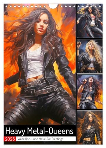 Heavy Metal-Queens. Wilde Rock- und Metal-Girl Paintings (Wandkalender 2025 DIN A4 hoch), CALVENDO Monatskalender: Rockin' Maidens zeigen Power und Leidenschaft von CALVENDO