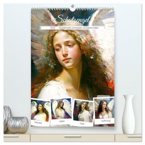 Schutzengel. Zauberhafte Lichtwesen und Botschafter (hochwertiger Premium Wandkalender 2025 DIN A2 hoch), Kunstdruck in Hochglanz von CALVENDO