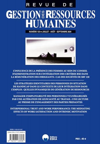 Gestion des ressources humaines n°133: Manager l'employabilité des personnels vulnérabilisés von ESKA