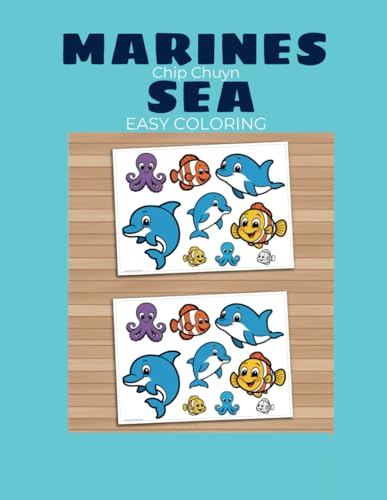 MARINES LIFE COLORING BOOK: Easy Color & Frame - Under the Sea (Stress Free Coloring Book) von Independently published