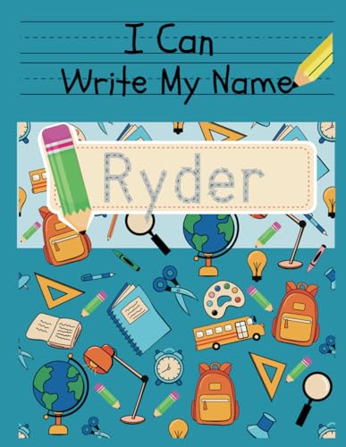 I Can Write My Name: Ryder: Personalized Name Tracing Book von Independently published