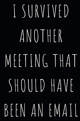 I Survived Another Meeting That Should Have Been An Email: Blank Lined Notebook Journal (6x9) (Coworker Gag Gift Funny Office, Band 2) von Independently published