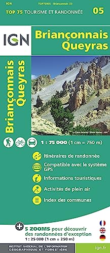 IGN Karte, Tourisme et Randonnée Brianconnais Queyras (TOP 75, Band 75005) von Institut Geographique National