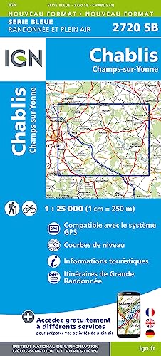 IGN Karte, Carte de randonnée (et plein air) Chablis Champs (Série Bleue, Band 2720) von IGN Frankreich