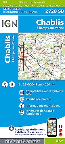 IGN Karte, Carte de randonnée (et plein air) Chablis Champs (Série Bleue, Band 2720)