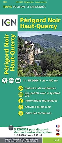 IGN 75 000 Touristische Wanderkarte Perigord Noir Haut Quercy (TOP 75, Band 75026)