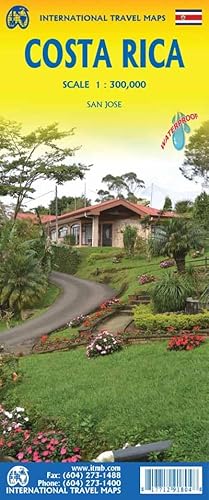 Costa Rica Travel Reference Waterproof Map 2024