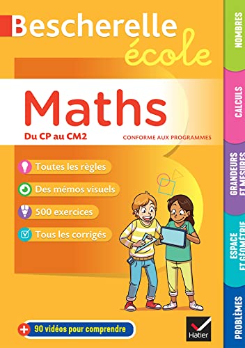 Bescherelle école - Maths (CP, CE1, CE2, CM1, CM2): tout le programme de maths à l'école primaire