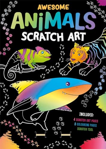Awesome Animals Scratch Art (With rainbow scratch art and colouring pages!)