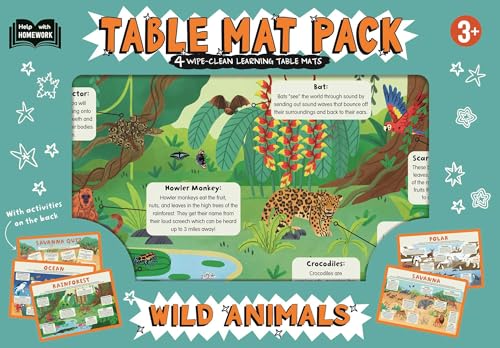 First Time Learning Wild Animals Table Mat Pack: For Ages 3 & Up von Igloo Books