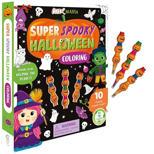 Super Spooky Halloween Coloring: With 10 Stackable Crayons von Igloo Books