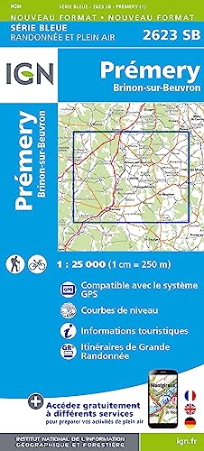 2623SB Prémery.Brinon-sur-Beuvron (Série Bleue, Band 2623) von IGN Institut Geographique National