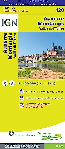 Auxerre Montargis 1:100 000: IGN Cartes Top 100 - Straßenkarte von IGN Frankreich