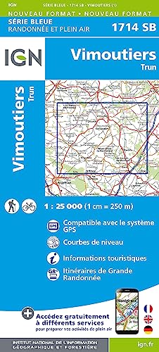 IGN Karte, Carte de randonnée (et plein air) Vimoutiers Trun (Série Bleue, Band 1714) von Institut Geographique National