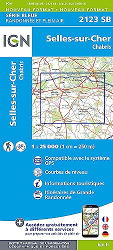 IGN Karte, Serie Bleue Selles-sur-Cher, Chabris (Série Bleue, Band 2123) IGN Karte, Serie Bleue Selles-sur-Cher, Chabris (Série Bleue, Band 2123)