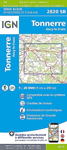 IGN Karte, Serie Bleue Tonnerre. Ancy-le-Franc (Série Bleue, Band 2820)