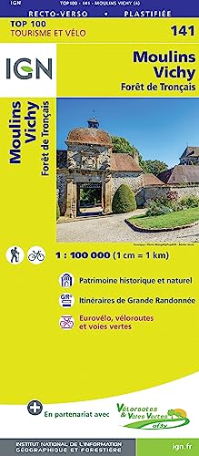 Moulins Vichy 1:100 000: IGN Cartes Top 100 - Straßenkarte von IGN Frankreich