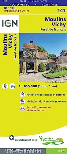 Moulins Vichy 1:100 000: IGN Cartes Top 100 - Straßenkarte