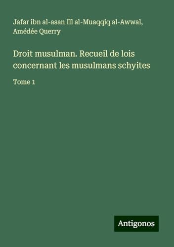 Droit musulman. Recueil de lois concernant les musulmans schyites: Tome 1 von Antigonos Verlag