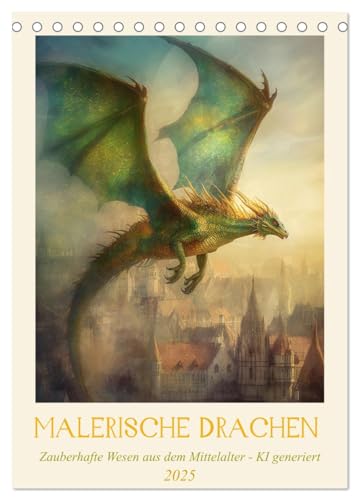 Malerische Drachen (Tischkalender 2025 DIN A5 hoch), CALVENDO Monatskalender von CALVENDO