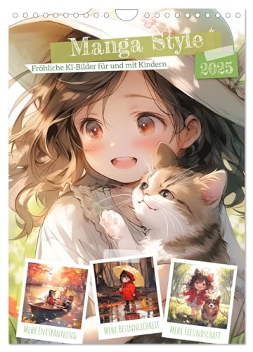 Manga Style Kinder (Wandkalender 2025 DIN A4 hoch), CALVENDO Monatskalender von CALVENDO
