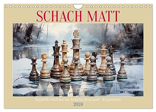 Schach Matt (Wandkalender 2024 DIN A4 quer), CALVENDO Monatskalender von CALVENDO