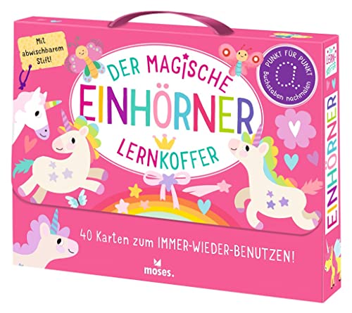 Der magische Lernkoffer Einhörner: 40 Karten zum IMMER_WIEDER_BENUTZEN! von moses. Verlag