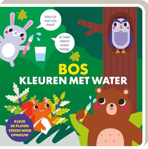 Kleuren met water - Bos: Kleur de platen steeds weer opnieuw