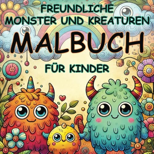 Freundliche Monster und Kreaturen MALBUCH für Kinder: Über 50 Bilder von lustigen Monstern und kreativen Kreaturen zum Ausmalen – für Kinder von 3 bis 10 Jahren von Independently published