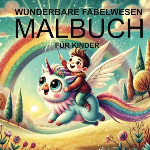 Wunderbare Fabelwesen MALBUCH für Kinder: Über 50 Bilder von Drachen, Einhörnern und anderen fantastischen Wesen zum Ausmalen – für Kinder von 3 bis 10 Jahren von Independently published
