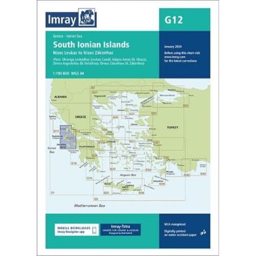 G12 South Ionian Islands: Nisos Levkas to Nisos Zakinthos (G Charts 12)