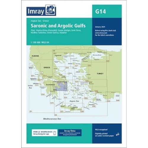Imray Chart G14: Saronic and Argolic Gulfs (G Charts, Band 14) von Imray, Laurie, Norie & Wilson Ltd