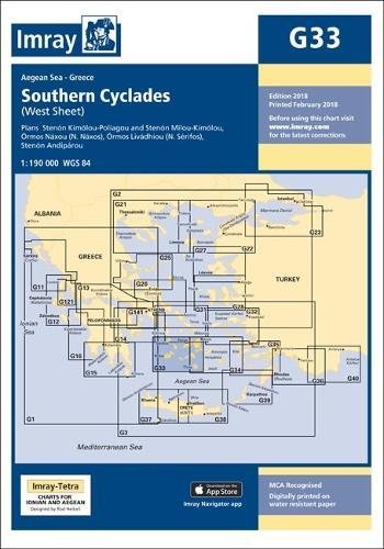 Imray Chart G33: Southern Cyclades (West Sheet) (G Charts, Band 33) von Imray, Laurie, Norie & Wilson Ltd