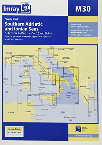 Imray Chart M30: Dubrovnik to Kerkira (Corfu) & Sicilia (M Charts)