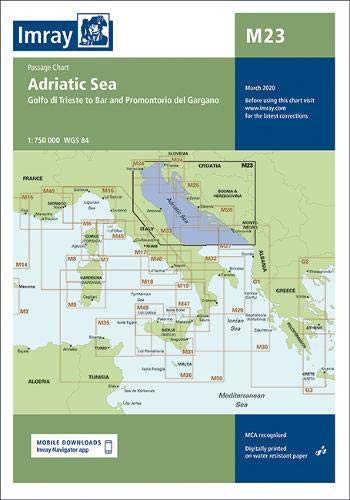 M23 ADRIATIC SEA PASSAGE CHART: Golfo di Trieste to Bar and Promontorio del Gargano (M Series)