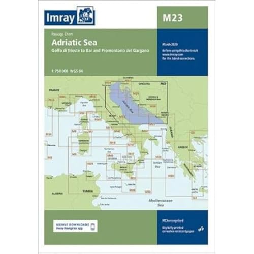 M23 ADRIATIC SEA PASSAGE CHART: Golfo di Trieste to Bar and Promontorio del Gargano (M Series)