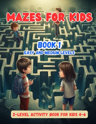 Engaging 2-Level Maze Book for Children: Easy and Medium Levels von Independently published