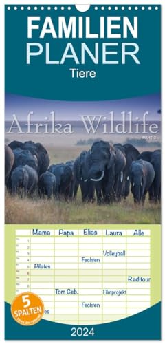 Familienplaner 2025 - Emotionale Momente: Afrika Wildlife. Part 3. mit 5 Spalten (Wandkalender, 21 cm x 45 cm), CALVENDO