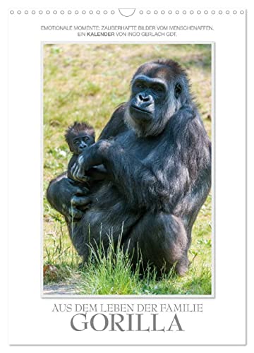 Emotionale Momente: Aus dem Leben der Familie Gorilla. (Wandkalender 2024 DIN A3 hoch), CALVENDO Monatskalender