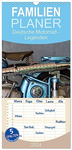 Familienplaner 2024 - Deutsche Motorrad - Legenden - Rollende Kunstwerke aus alten Zeiten mit 5 Spalten (Wandkalender, 21 cm x 45 cm) CALVENDO
