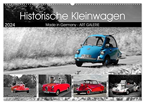 Historische Kleinwagen Made in Germany ART GALERIE (Wandkalender 2024 DIN A2 quer), CALVENDO Monatskalender