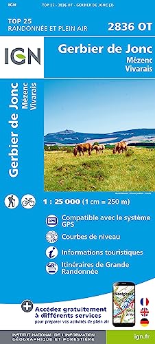 2836OT Gerbier de Jonc.Mézenc.Vivarais (TOP 25) von IGN Frankreich