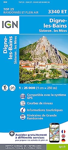 3340ET Digne-les-Bains.Sisteron.Les Mées (TOP 25) von IGN Frankreich