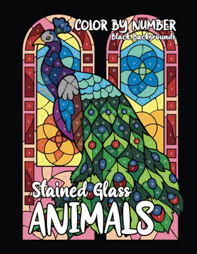 Color By Number Animals Stained Glass (with Black Backgrounds): Activity coloring book for adults relaxation and stress relief von INTARTMEDIA PRIVATE LIMITED