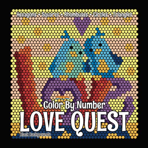 LOVE QUEST Color By Number (Black Backgrounds): hidden picture activity color by number coloring book for adults and teens (Color Quest Mystery Color By Number) von IntArtMedia Private Limited