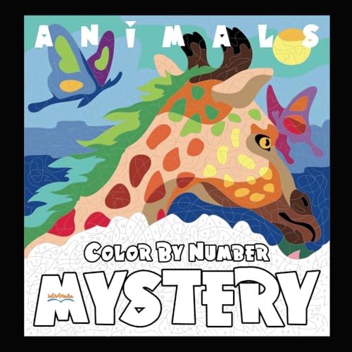 Mystery Color By Number: Animals (Black Backgrounds): hidden pictures activity coloring book for kids and adults von IntArtMedia Private Limited